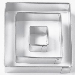 Udstikker st - Firkantede - 3 dele i rustfri stl