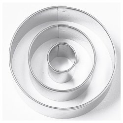 Udstikker st - Runde - 3 dele i rustfri stl