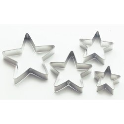 Udstikker st - Stjerner - 4 dele i metal