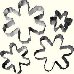 Udstikker st - Snefnug - 4 dele i metal