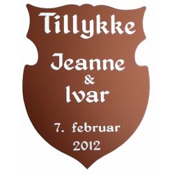 12,5 r - Skjold til kobberbryllup - Fix &amp; frdig