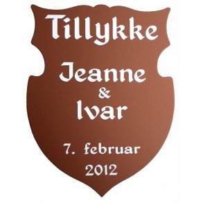 12,5 r - Skjold til kobberbryllup - Fix & frdig