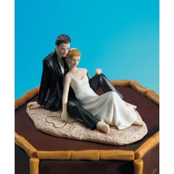  9 cm kagefigur til bryllup - Strand romantik