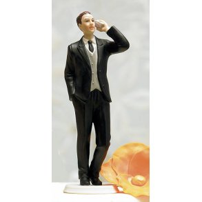 14 cm kagefigur eller bordpynt - mobiltelefon