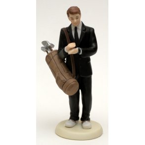 14 cm kagefigur eller bordpynt golfdreng