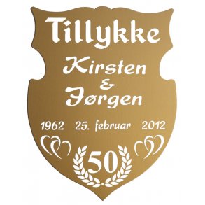 50 r - Skjold til guldbryllup - Fix og frdig 