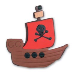 10 cm Kage udstikker - Pirat/srver bd/skib