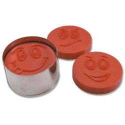  6 cm udstikker med prg og udskubber - Smiley