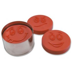  6 cm udstikker med prg og udskubber - Smiley