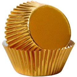 Papir bageforme til muffins / cupcakes i guld farve