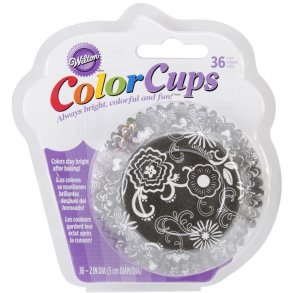 Papir bageforme til muffins / cupcakes i sort med hvid mnster