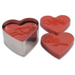  6 cm udstikker med prg og udskubber - Hjerte