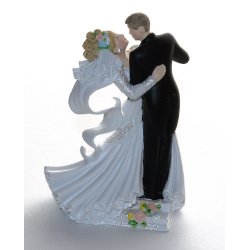  9 cm kagefigur til bryllup - elegant p&aring; podie