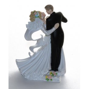  9 cm kagefigur til bryllup - elegant på podie