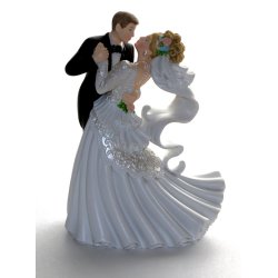  9 cm kagefigur til bryllup - elegant p&aring; podie