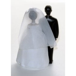 10 cm kagefigur til bryllup - M&oslash;rk par