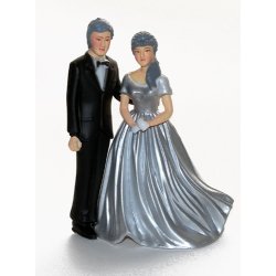 10 cm kagefigur - modent par - s&oslash;lv