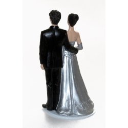 13,0 cm kagefigur til s&oslash;lvbryllup - Mellem