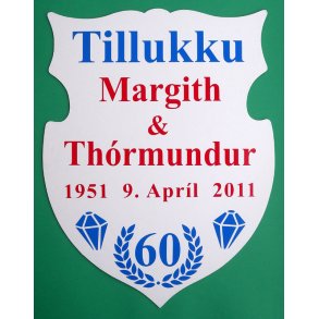 60 år - Skjold til diamantbryllup - Fix og færdig