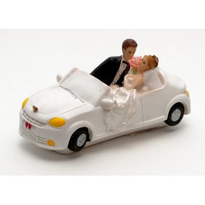  8,5 cm Brudefigur - Brudepar i cabriolet