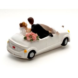  8,5 cm Brudefigur - Brudepar i cabriolet