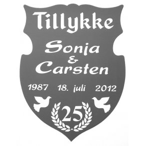 25 r - Skjold til slvbryllup - Fix og frdig