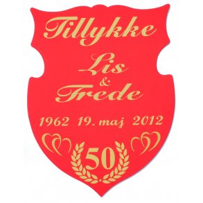 50 r - Skjold til guldbryllup - Fix og frdig 