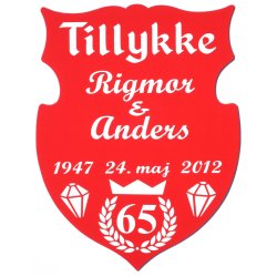 65 r - Skjold til krondiamantbryllup
