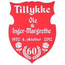 60 r - Skjold til diamantbryllup - Fix og frdig