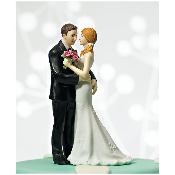 14 cm kagefigur til bryllup - Fr&aelig;k par