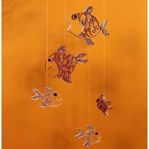 Quilling st - fisk - orange/sort 