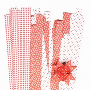 10 mm strimler - 120 stk - rød mix