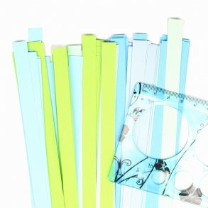 10 mm strimler - 120 stk - grøn/turkis mix