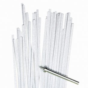  3 mm strimler - 50 stk - sølv med glitter