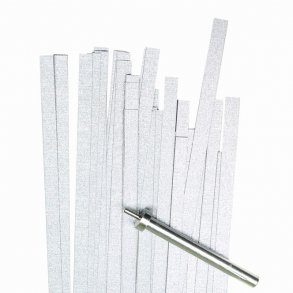  5 mm strimler - 40 stk - sølv med glitter