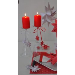 10 mm Quilling Strimler - 60 stk. - Hvid med rde prikker