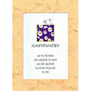 Telegram konfirmation - Blomster og sølvpræg