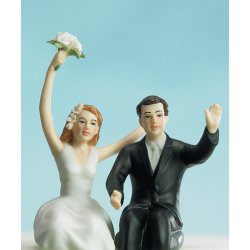 14  kagefigur til bryllup - Par i cabriolet