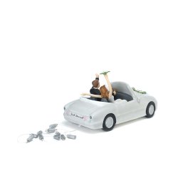 14  kagefigur til bryllup - Par i cabriolet