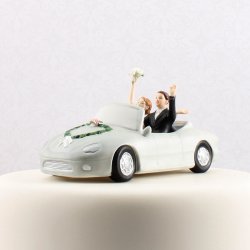 14  kagefigur til bryllup - Par i cabriolet