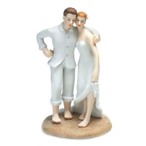 13 cm kagefigur til bryllup - Par der sopper