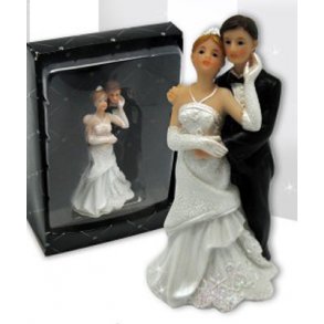  9,5 cm kagefigur til bryllup - K&aelig;rlig par