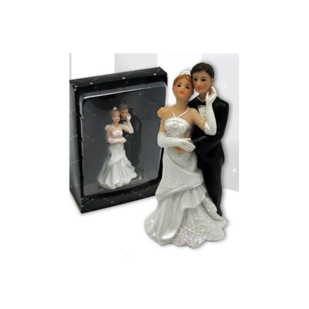  9,5 cm kagefigur til bryllup - K&aelig;rlig par