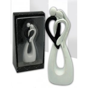 14 cm kagefigur til bryllup - Moderne Hjerte par