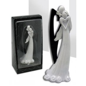 14 cm kagefigur til bryllup - Moderne Hjerte par