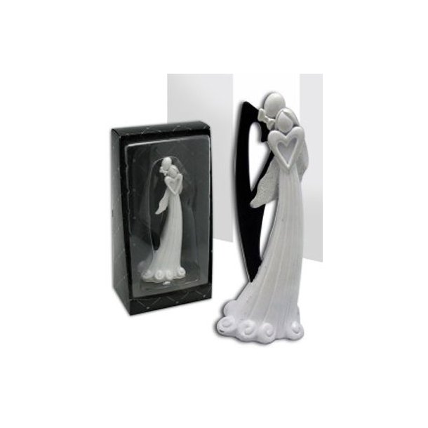 14 cm kagefigur til bryllup - Moderne Hjerte par