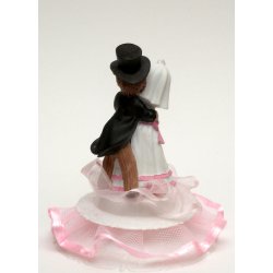 10,5 cm kagefigur til bryllup - Par p pyntet fod