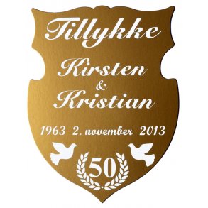50 r - Skjold til guldbryllup - Fix og frdig 
