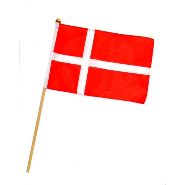 Flag - Stofflag p&aring; pind med knop