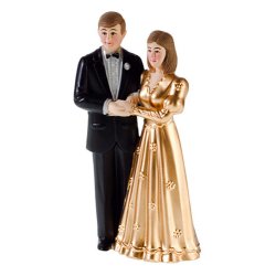  9,0 cm kagefigur til guldbryllup - Lille